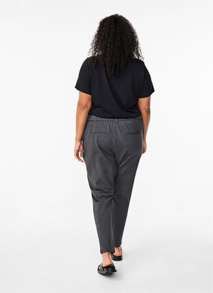 Zizzi Cropped Maddison Hose, Dark Grey Melange, Model image number 1