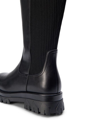 Zizzi Extra-Weite - Hoher Stiefel mit Gummizug und Reißverschluss, Black, Packshot image number 2