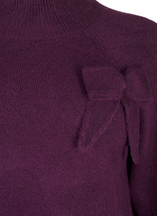 Zizzi  Strickbluse mit Schleifen-Detail, Potent P. Black Mel., Packshot image number 2