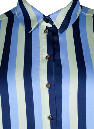 Zizzi Gestreiftes Hemd aus  Satin, Blue Stripe, Packshot image number 2