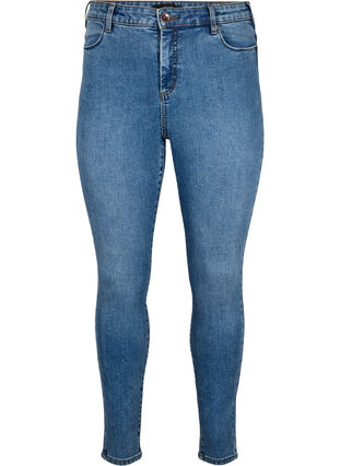 Zizzi Amy Jeans mit hoher Taille und extra schlanker Passform, Blue denim, Packshot image number 0