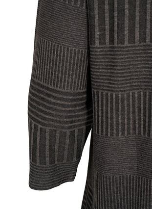 Zizzi Bluse mit 3/4-Ärmeln und Streifenmuster, Dark Grey Melange, Packshot image number 3