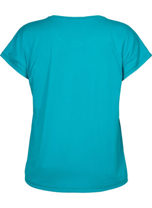 Zizzi Kurzarm Trainingsshirt, Deep Peacock Blue, Packshot image number 1