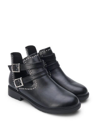 Zizzi Extra-Weite - Knöchelstiefel mit Nieten, Black, Packshot image number 1