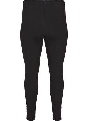 Zizzi Gefütterte Baumwollleggings., Black, Packshot image number 1