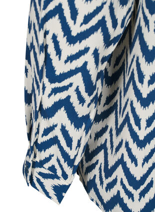 Zizzi Langärmelige Hemdbluse mit V-Ausschnitt, OFF WHITE ZIG ZAG, Packshot image number 4