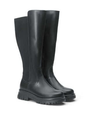 Zizzi Extra-Weite - Hoher Stiefel mit Gummizug und Reißverschluss, Black, Packshot image number 1