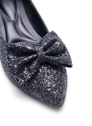 Zizzi Extra-Weite - Glitzer-Pumps mit Schleife, Black, Packshot image number 2