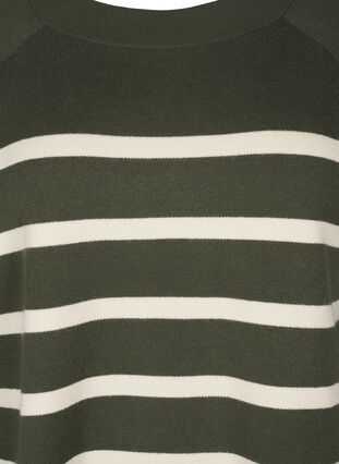 Zizzi Gestreifte Strickbluse mit Rundhalsausschnitt, D. Bag Birch Stripe, Packshot image number 2