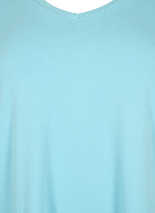 Zizzi Einfarbiges basic T-Shirt aus Baumwolle, Reef Waters, Packshot image number 2