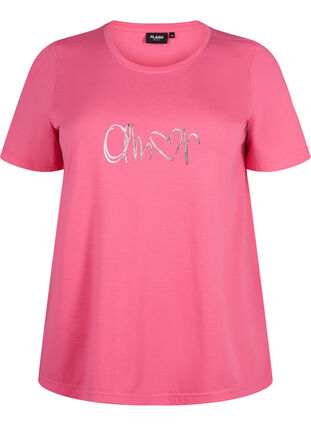 Zizzi FLASH - T-Shirt mit Motiv, Hot Pink Amour, Packshot image number 0