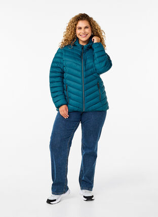 Zizzi Leichte Jacke mit Kapuze, Legion Blue, Model image number 2