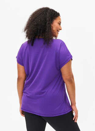 Zizzi Kurzarm Trainingsshirt, Heliotrope, Model image number 1