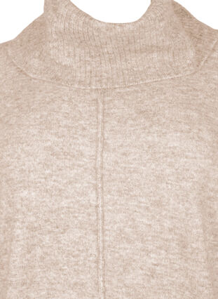 Zizzi Melange-Strickpullover mit Rollkragen, Simply Taupe Mel., Packshot image number 2