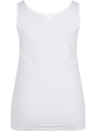 Zizzi Einfarbiges basic Top aus Baumwolle, Bright White, Packshot image number 1
