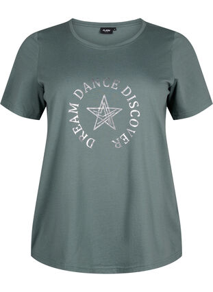 Zizzi FLASH - T-Shirt mit Motiv, Balsam Green Star, Packshot image number 0