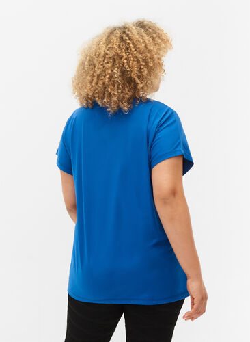 Zizzi Kurzarm Trainingsshirt, Lapis Blue, Model image number 1