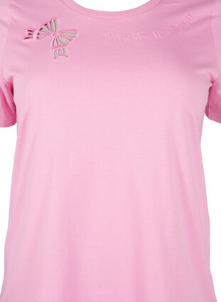 Zizzi T-Shirt aus Bio-Baumwolle mit Schleifendetail, Rosebloom, Packshot image number 2