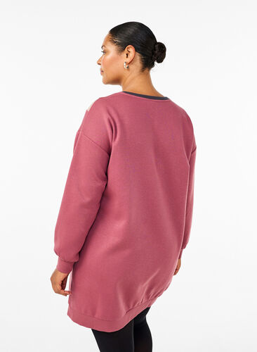 Zizzi Langes Sweatshirt mit Farbblock, Rose B. Color Block, Model image number 1