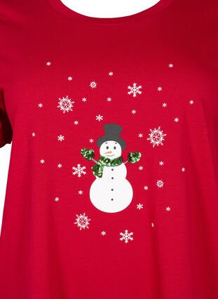 Zizzi Weihnachts-T-Shirt mit Pailletten, Tango R. W. Snowman, Packshot image number 2