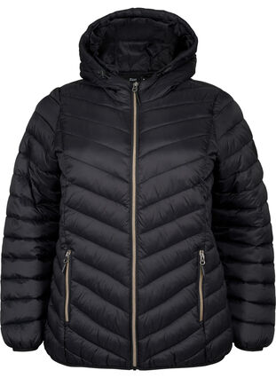 Zizzi Leichte Jacke mit Kapuze, Black, Packshot image number 0