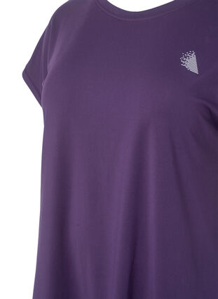 Zizzi Kurzarm Trainingsshirt, Purple Plumeria, Packshot image number 2