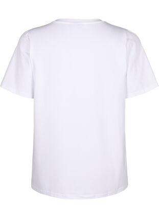 Zizzi T-Shirt aus Bio-Baumwolle mit Stickereidetails, Bright White, Packshot image number 1