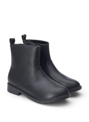 Zizzi Extra-Weite – Chelsea-Lederstiefel, Black, Packshot image number 1