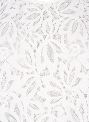 Zizzi Spitzenbluse mit kurzen Ärmeln, Bright White, Packshot image number 2