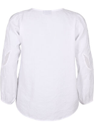 Zizzi Bluse aus TENCEL™-Modal mit gestickten Details, Bright White, Packshot image number 1