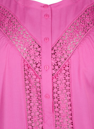 Zizzi  Viskosebluse mit Spitzenbesatz, Raspberry Rose, Packshot image number 2