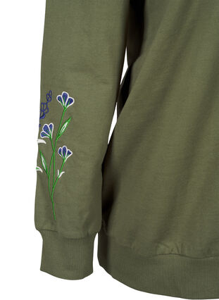 Zizzi Sweatshirt mit Blumenstickereien, D. L. Green W. emb., Packshot image number 3