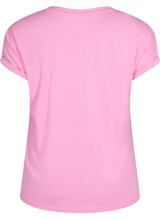 Zizzi Kurzärmeliges T-Shirt aus einer Baumwollmischung, Rosebloom, Packshot image number 1
