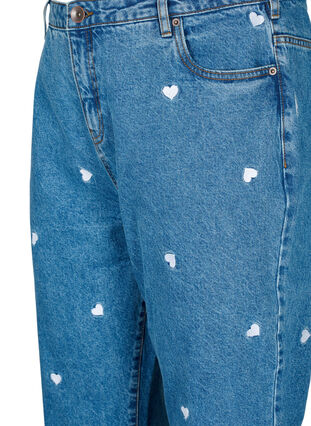 Zizzi Mille Mom Fit Jeans mit Stickerei, Light Blue Heart, Packshot image number 2