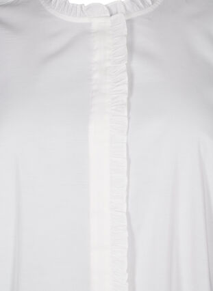 Zizzi Hemdbluse mit Rüschen und Lochstickereien, Bright White, Packshot image number 2