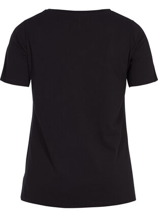 Zizzi Unifarbenes Basic-T-Shirt aus Baumwolle, Black, Packshot image number 1