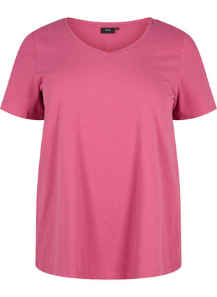 Zizzi Unifarbenes Basic-T-Shirt aus Baumwolle, Malaga, Packshot image number 0