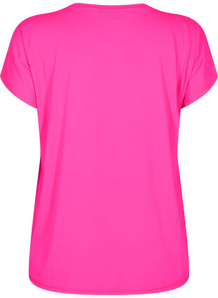 Zizzi Kurzarm Trainingsshirt, Neon Pink Glo, Packshot image number 1