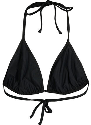 Zizzi Triangel-Bikinioberteil mit Kreppstruktur, Black, Packshot image number 1