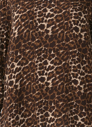 Zizzi Bluse mit Leopardenmuster und 3/4-Ärmeln, Leo AOP, Packshot image number 2