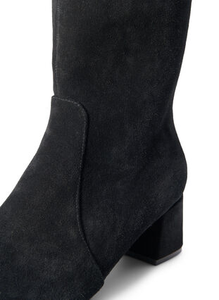 Zizzi Extra-Weite - Knöchenstiefel aus Wildleder mit Absatz, Black, Packshot image number 3