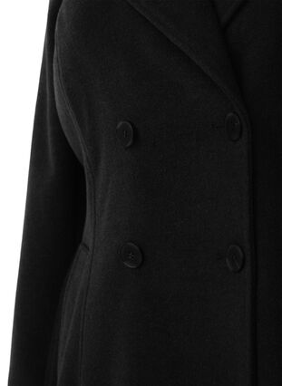 Zizzi Kurze Wolljacke mit Gürtel, Black, Packshot image number 2