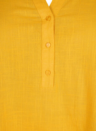 Zizzi Hemdbluse aus Baumwolle mit V-Ausschnitt, Golden Yellow, Packshot image number 2