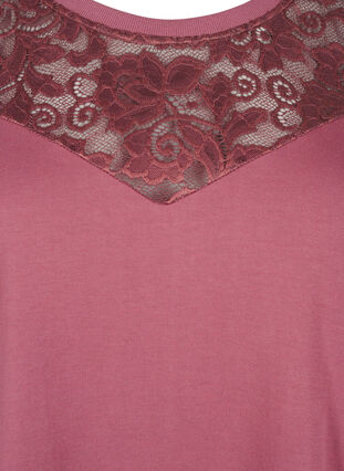 Zizzi Sweatshirt mit Spitzendetails, Rose Brown, Packshot image number 2