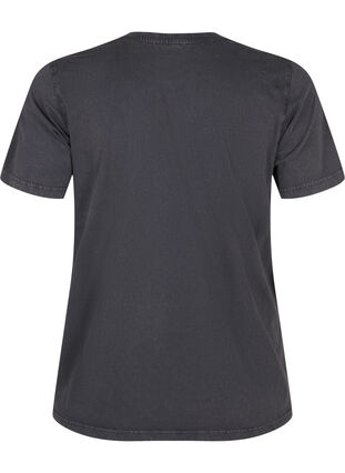 Zizzi Bedrucktes T-Shirt aus Bio-Baumwolle, D.Grey Wash Sincere, Packshot image number 1