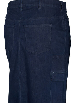 Zizzi Maxirock aus Jeansstoff, Dark Blue Denim, Packshot image number 3