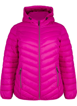 Zizzi Leichte Jacke mit Kapuze, Fuchsia Red, Packshot image number 0