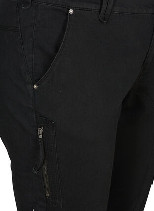 Zizzi Slim Fit Caprijeans mit Taschen, Black, Packshot image number 2