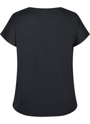 Zizzi Kurzarm Trainingsshirt, Black, Packshot image number 1