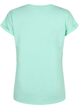 Zizzi Kurzärmliges T-Shirt aus einer Baumwollmischung, Cabbage, Packshot image number 1